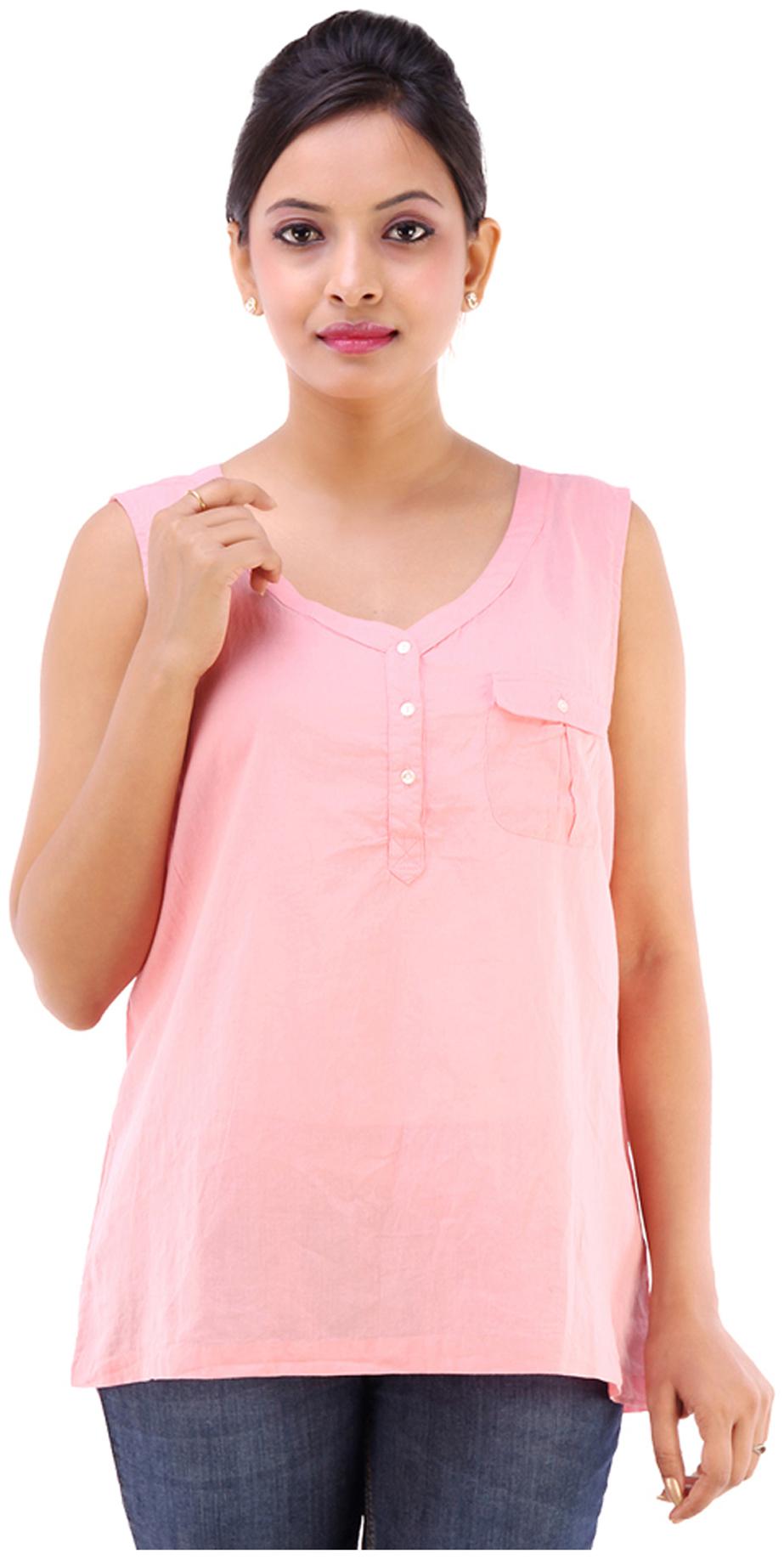 

Goodwill Impex Women Solid Regular top - Pink