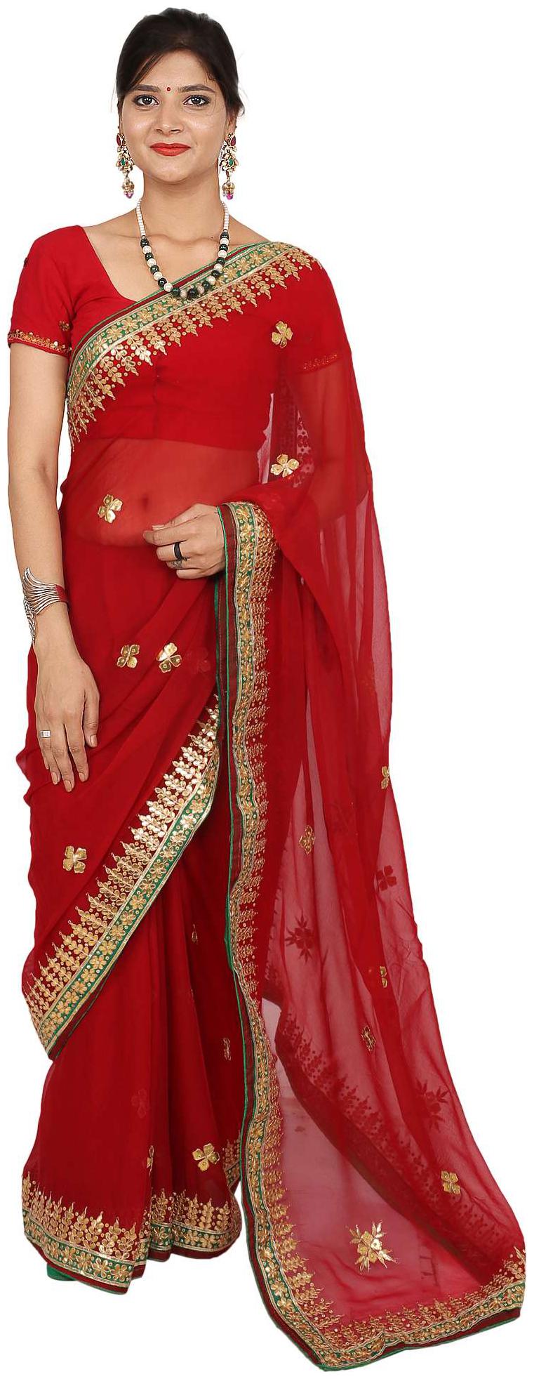 

GOTA PATTI WORK CHIFFON SAREE