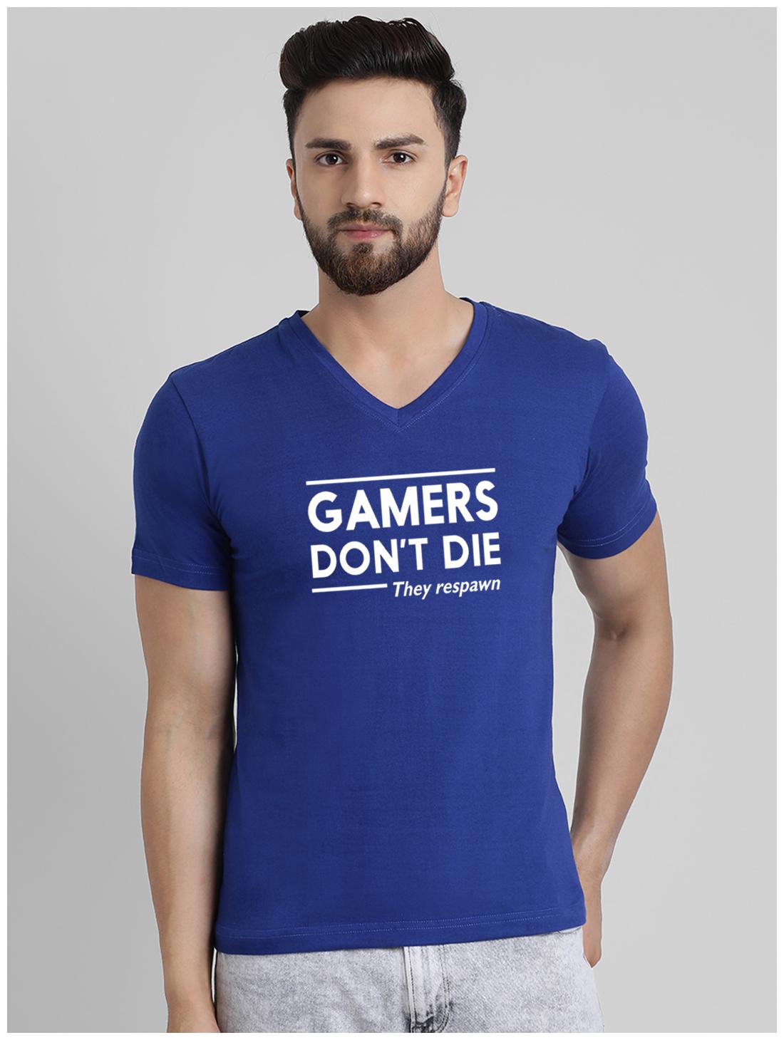 

GRACIT Men Blue Regular fit Cotton V neck T-Shirt - Pack Of 1