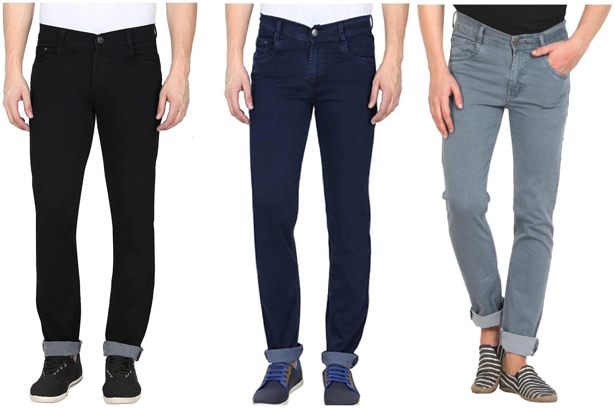 

GRADELY Men Blue Grey Regular Fit Jeans