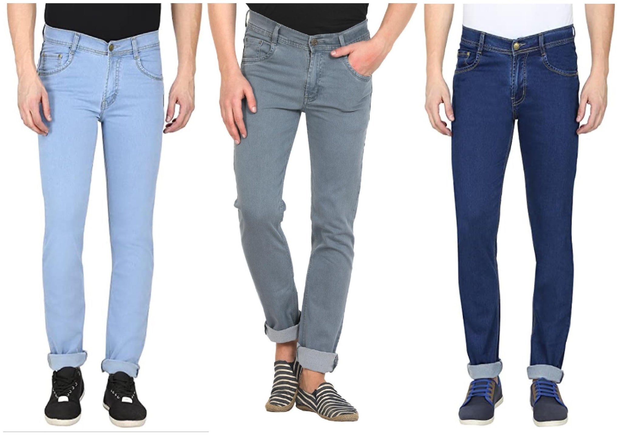 

GRADELY Men Blue Grey Regular Fit Jeans