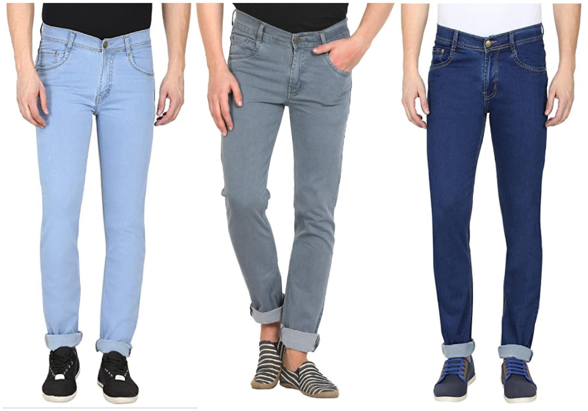 

GRADELY Men Blue Grey Regular Fit Jeans
