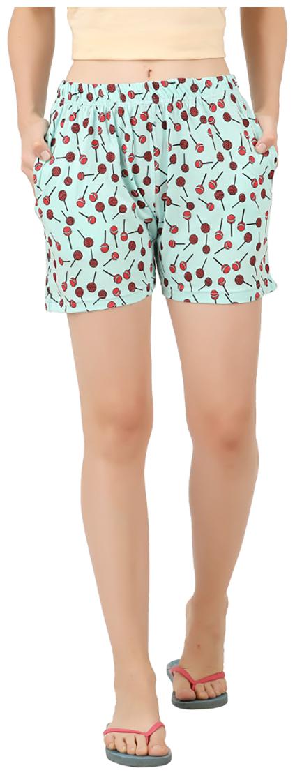 

HOTFITS Women Printed Regular shorts - Blue