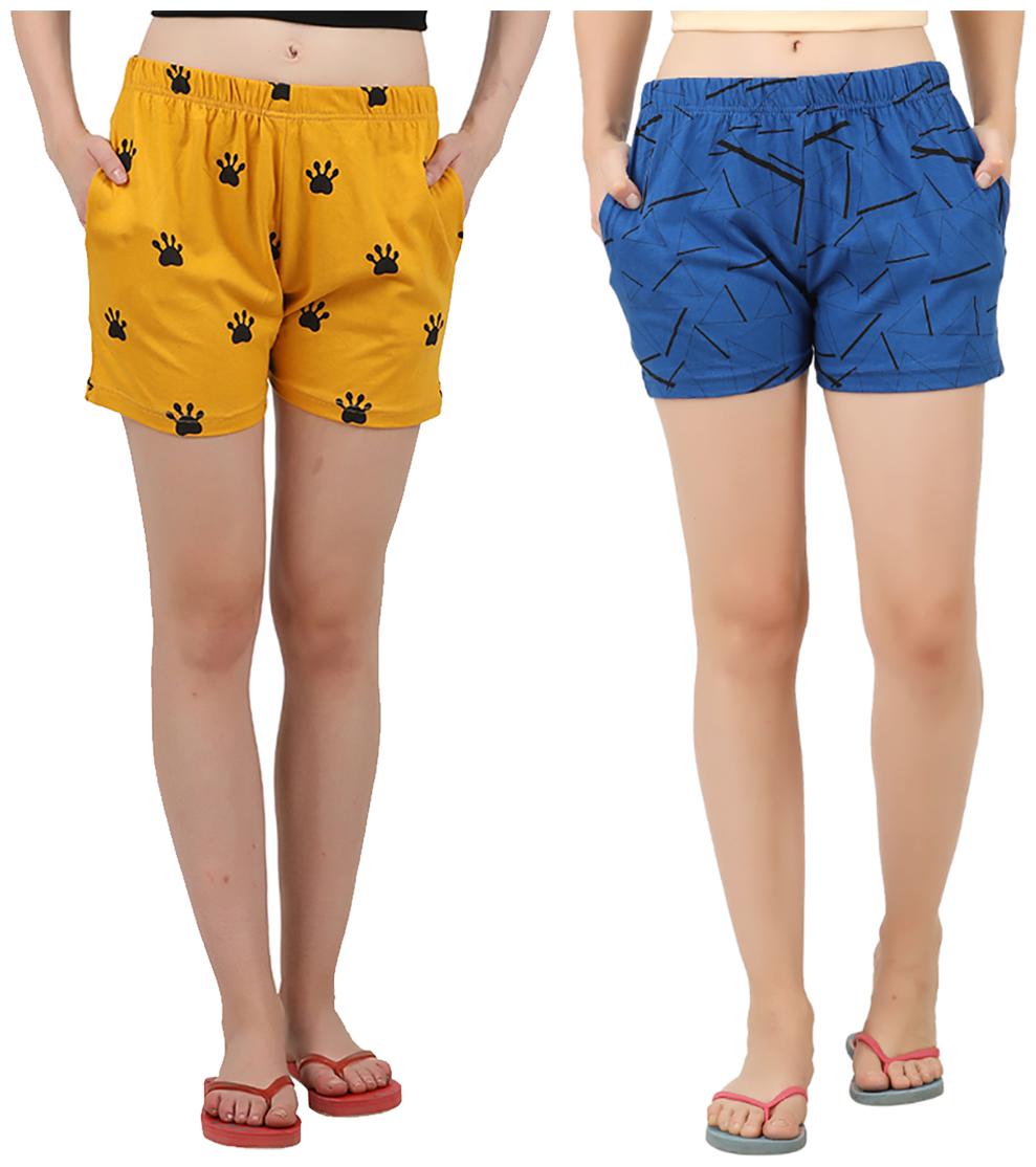 

HOTFITS Women Printed Regular shorts - Multi