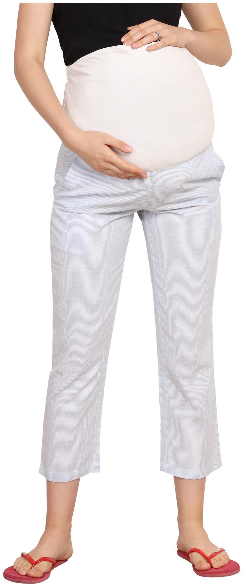 

GRAVIDANZA9 Women s Sky-Blue Comfortable Maternity Trouser with Adjustable Elastic Waist