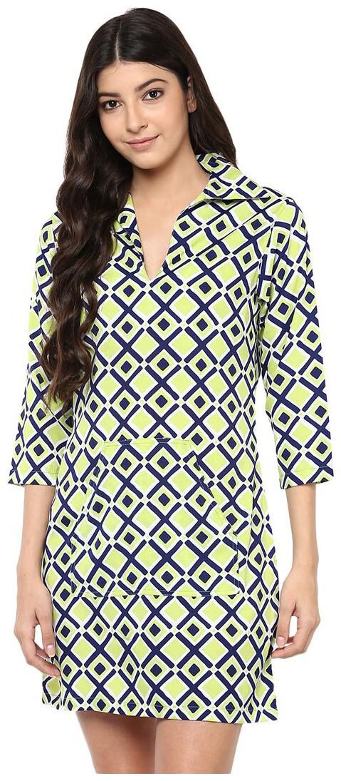 

Green and blue checkered retro dress