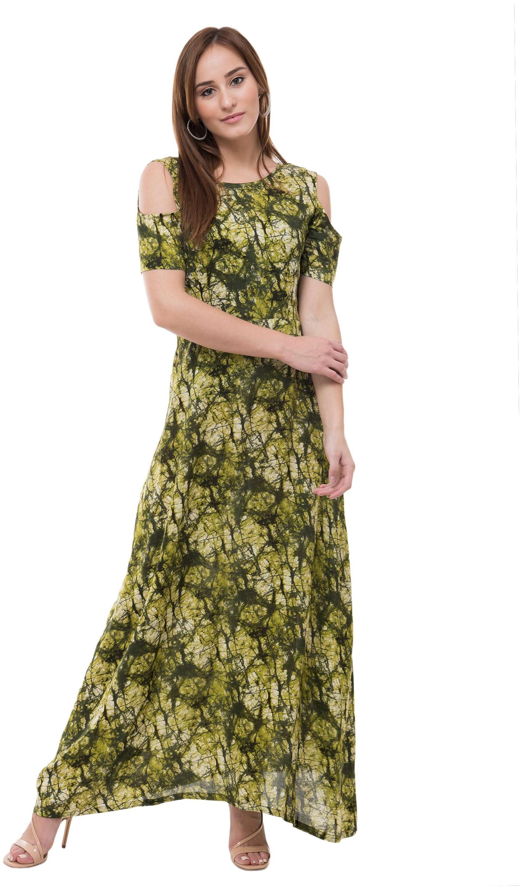

SURPRIAM Green Graphic Maxi dress