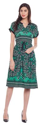 

Oxolloxo Green Geometric A-line dress