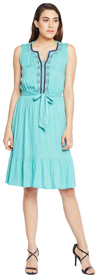 

Oxolloxo Blue Striped A-line dress