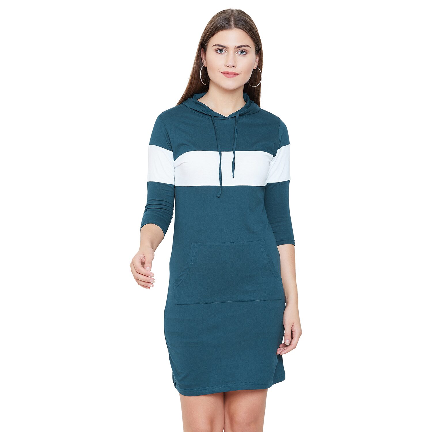 

Jhankhi Green Colorblocked Bodycon dress