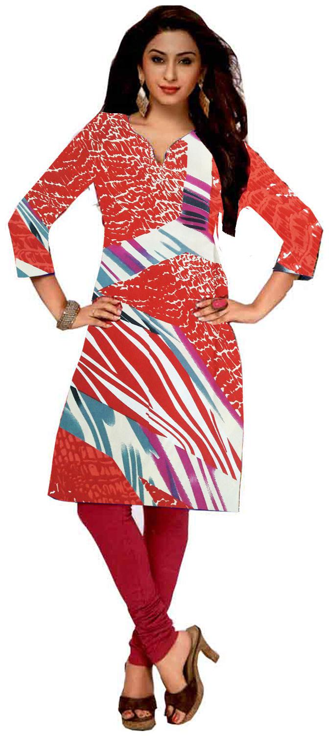 

GreenViji Womens Girls Multicolor Crepe Printed Straight UnStiched Kutri Top Dress Material