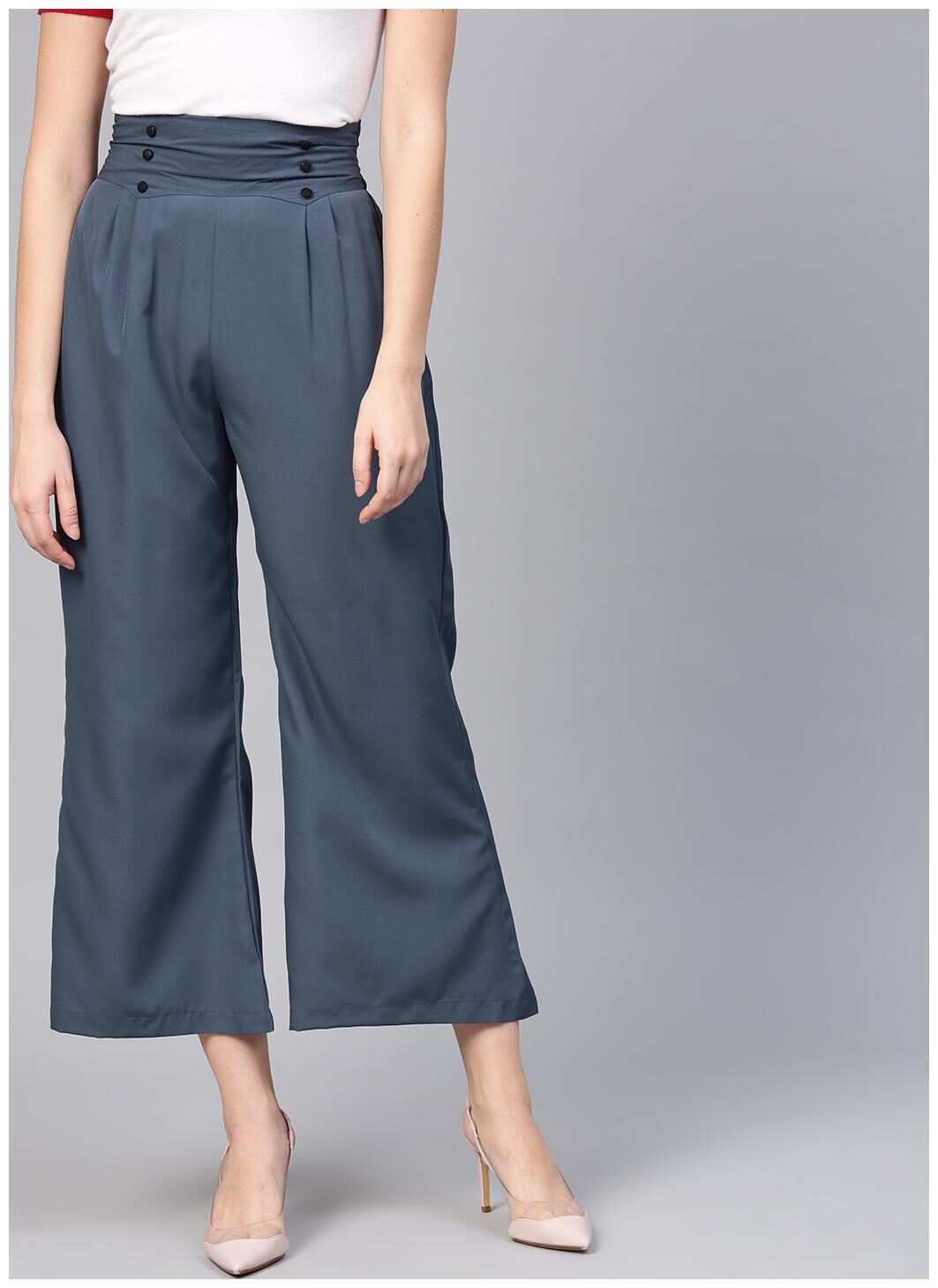 

Grey ankle length straight trouser