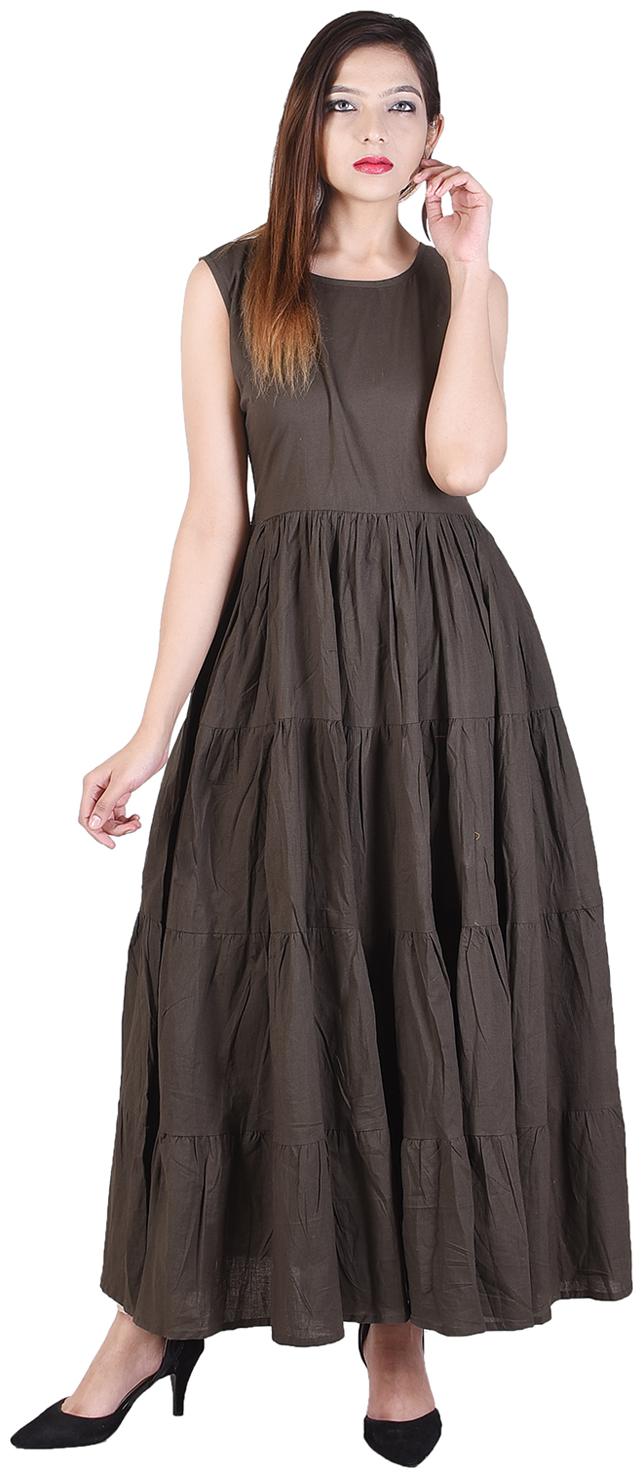 

grey cotton tiered kurta