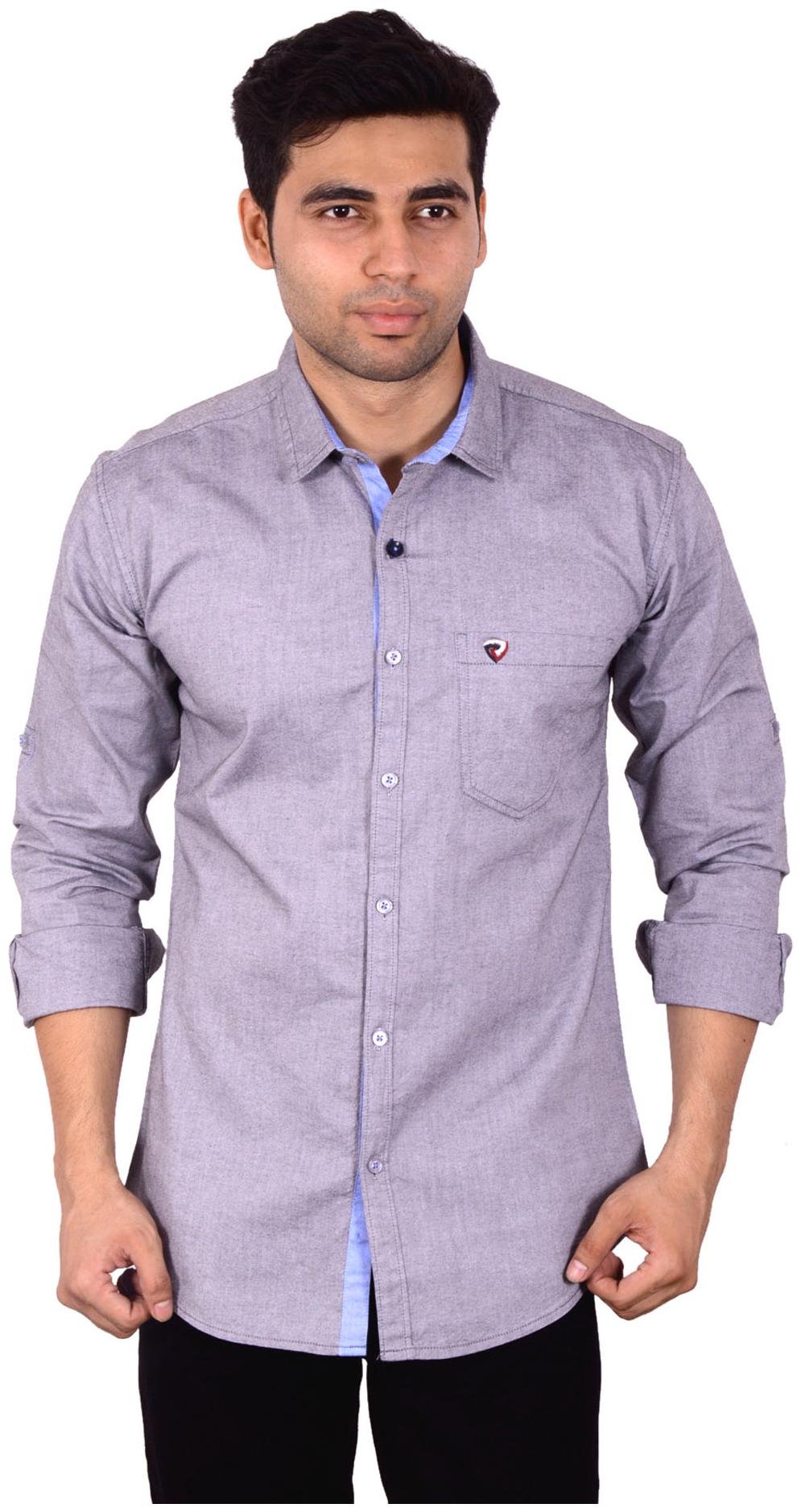 

Studio Nexx Men Grey Solid Regular Fit Casual Shirt