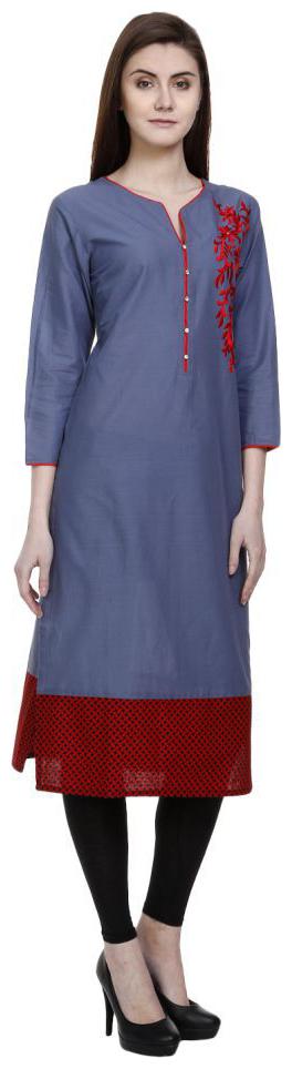 

grey cotton straight kurta