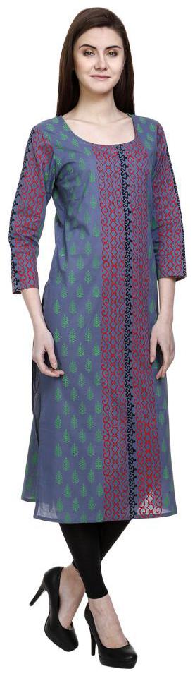 

grey cotton straight kurta