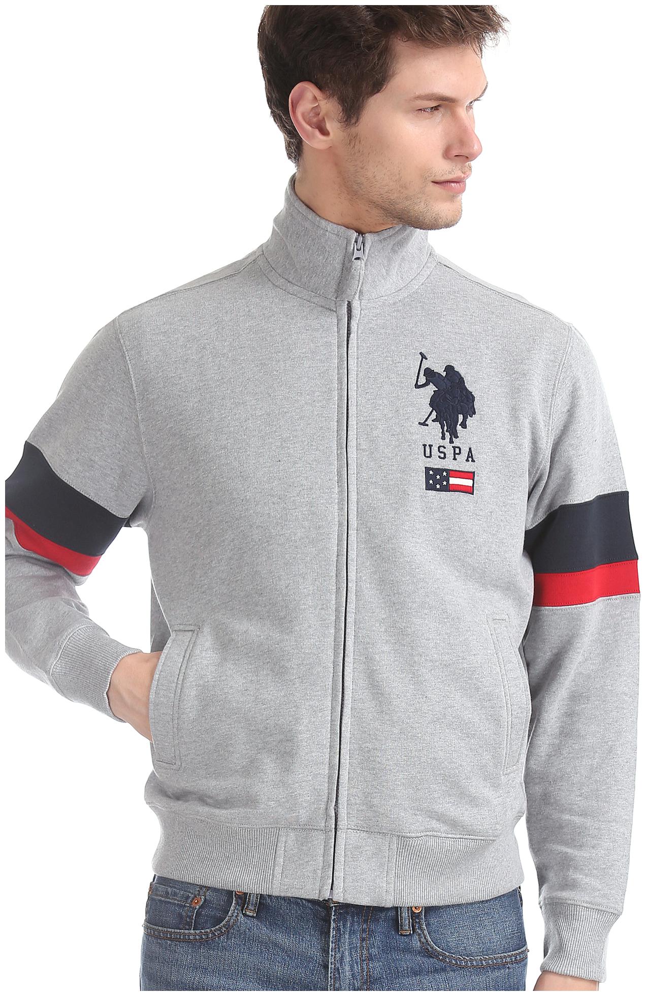 

U S Polo Assn Men Grey High neck Sweatshirt