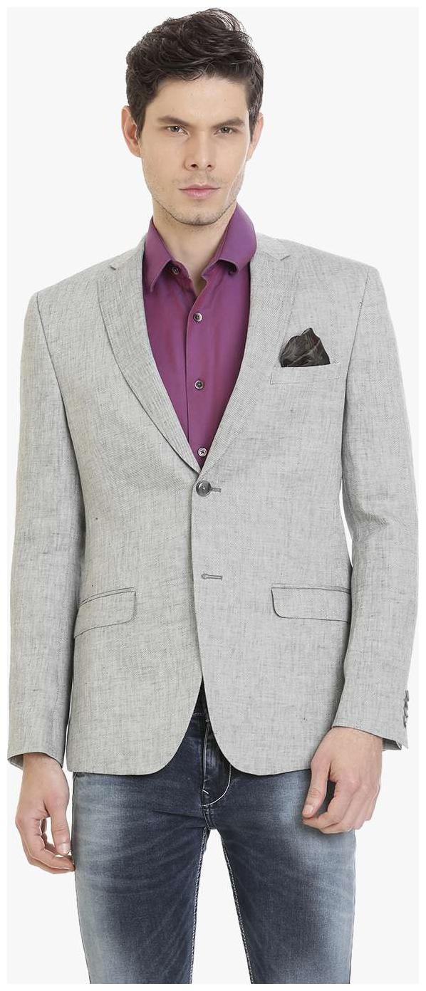 

Grey Linen Half-Lined Men s Jacket