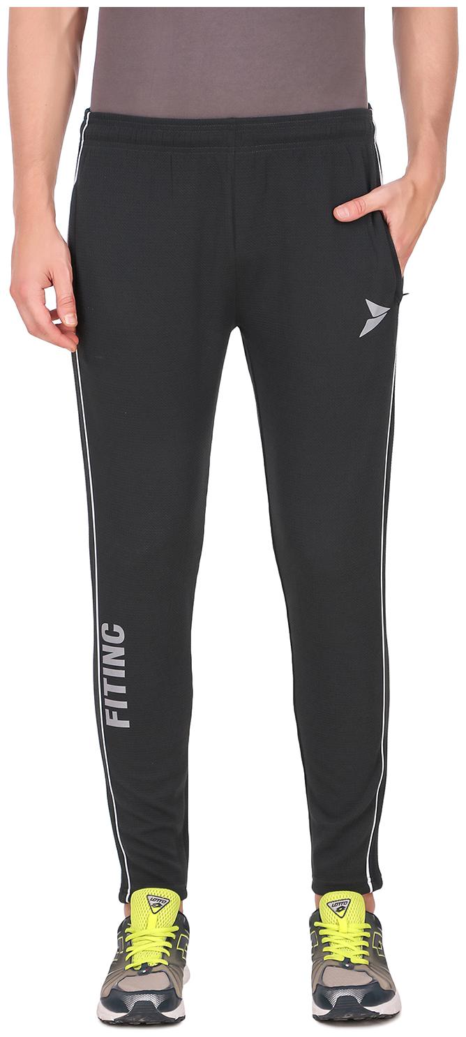 

Grey Lower for Men with Two Side Zipper Pockets Elastic Adjustable Drawstrings Fitinc Logo