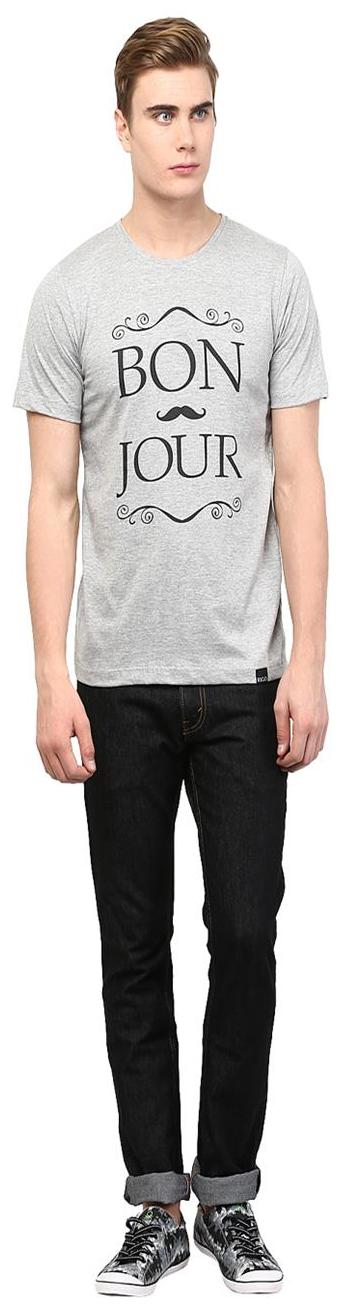 

Rigo Men Grey Slim fit Cotton V neck T-Shirt - Pack Of 1