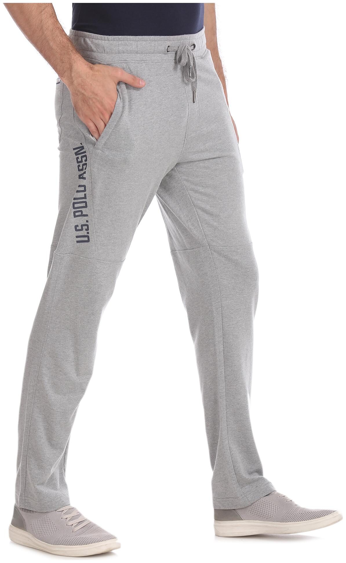 

U S Polo Assn Men Grey Solid Regular fit Track pants