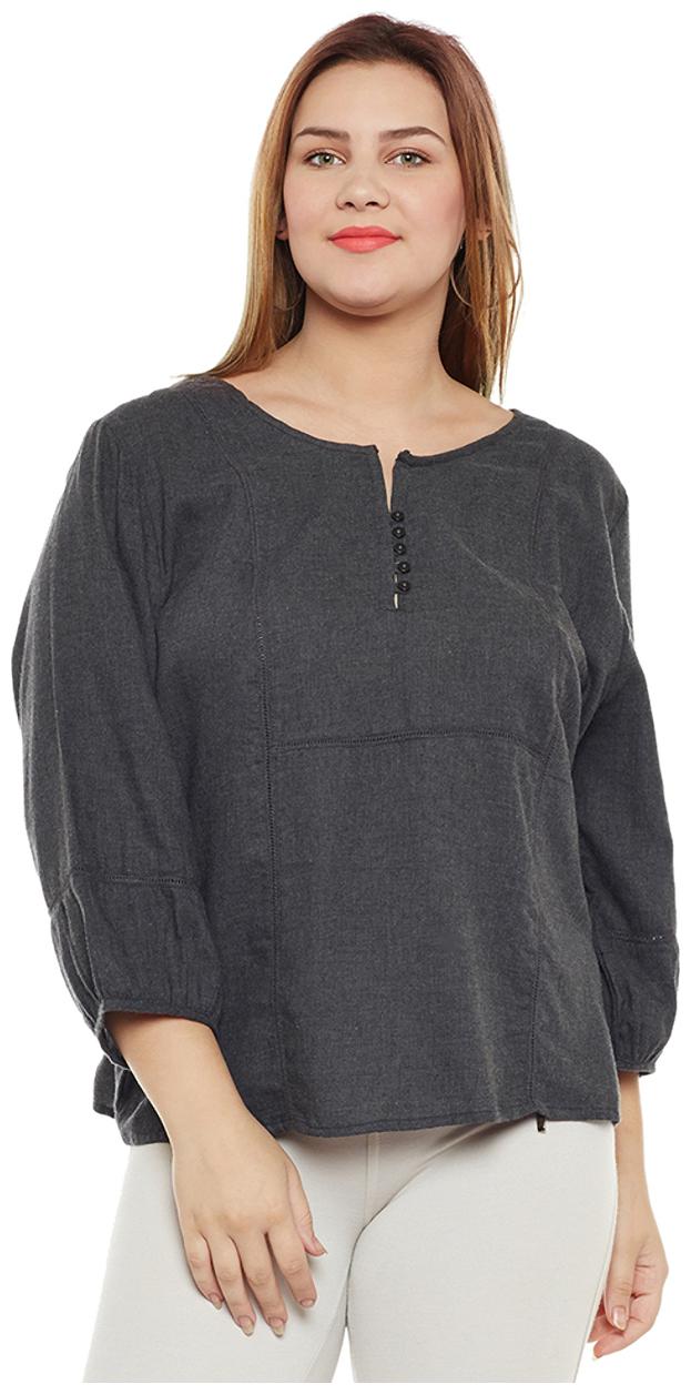 

Oxolloxo Women Solid A-line top - Grey
