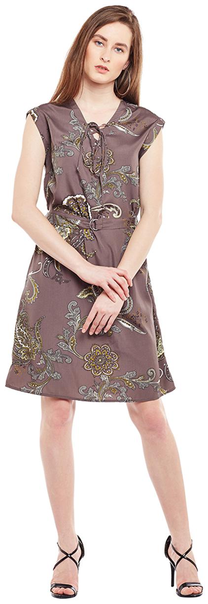 

Oxolloxo Grey Solid A-line dress
