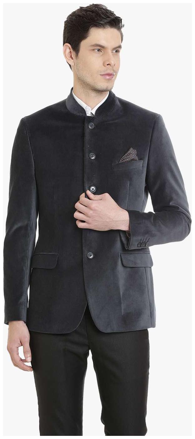 

Grey Velvet Bandhgala Men s Jacket