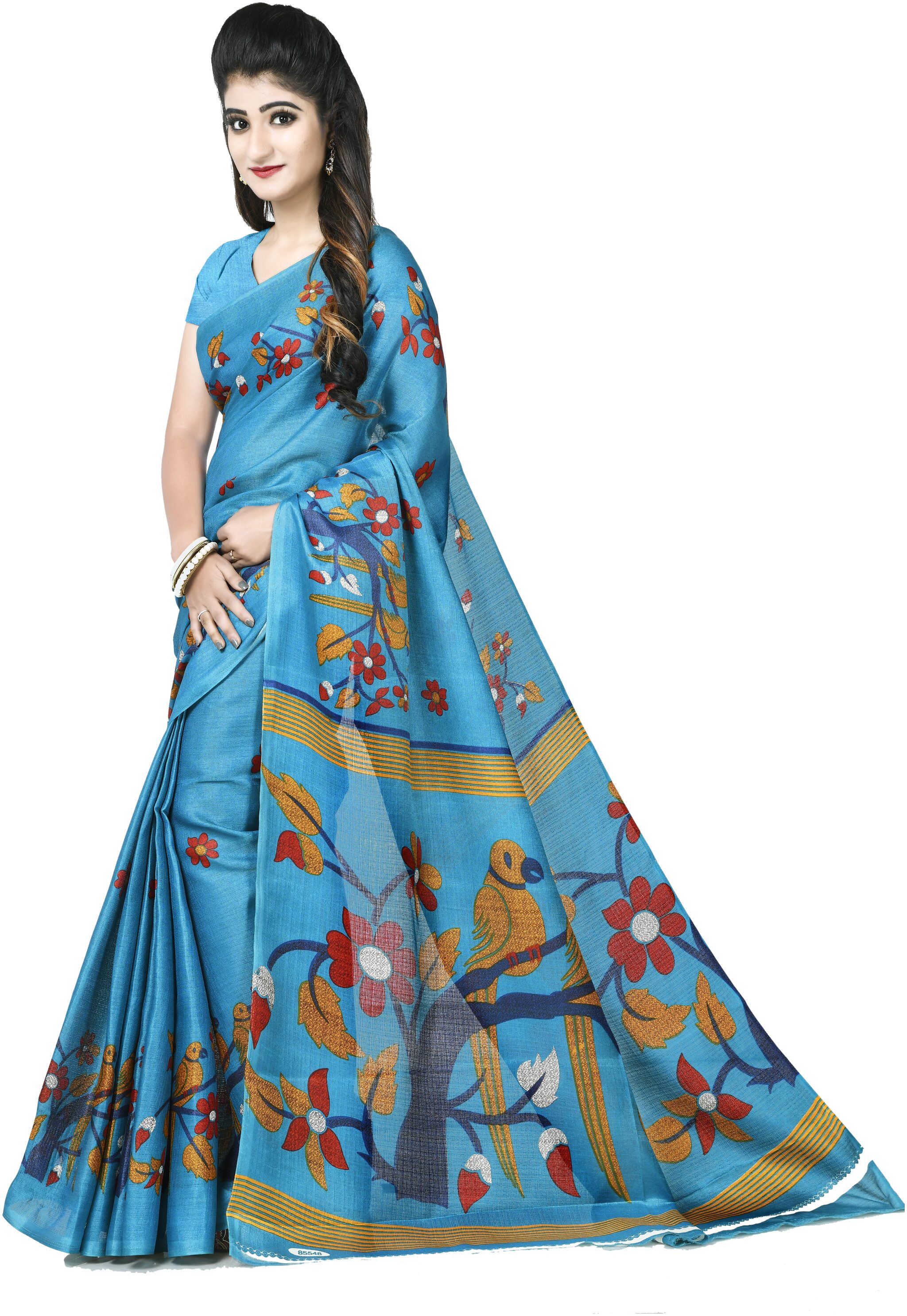 

Grubstaker Bangalori silk saree With Blouse Piece Blue