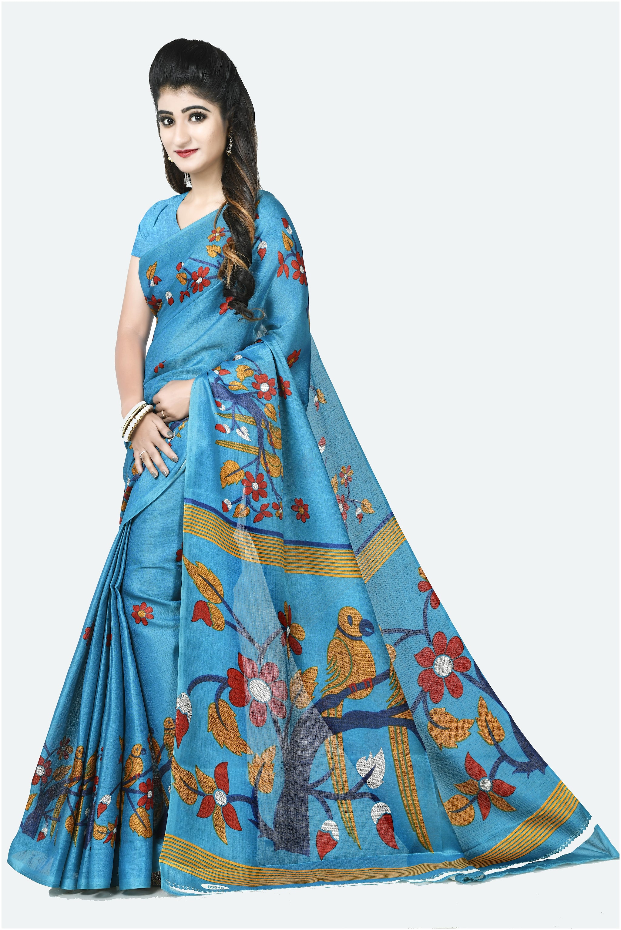 

Grubstaker Khadi Block Print Multi Regular Saree For Women