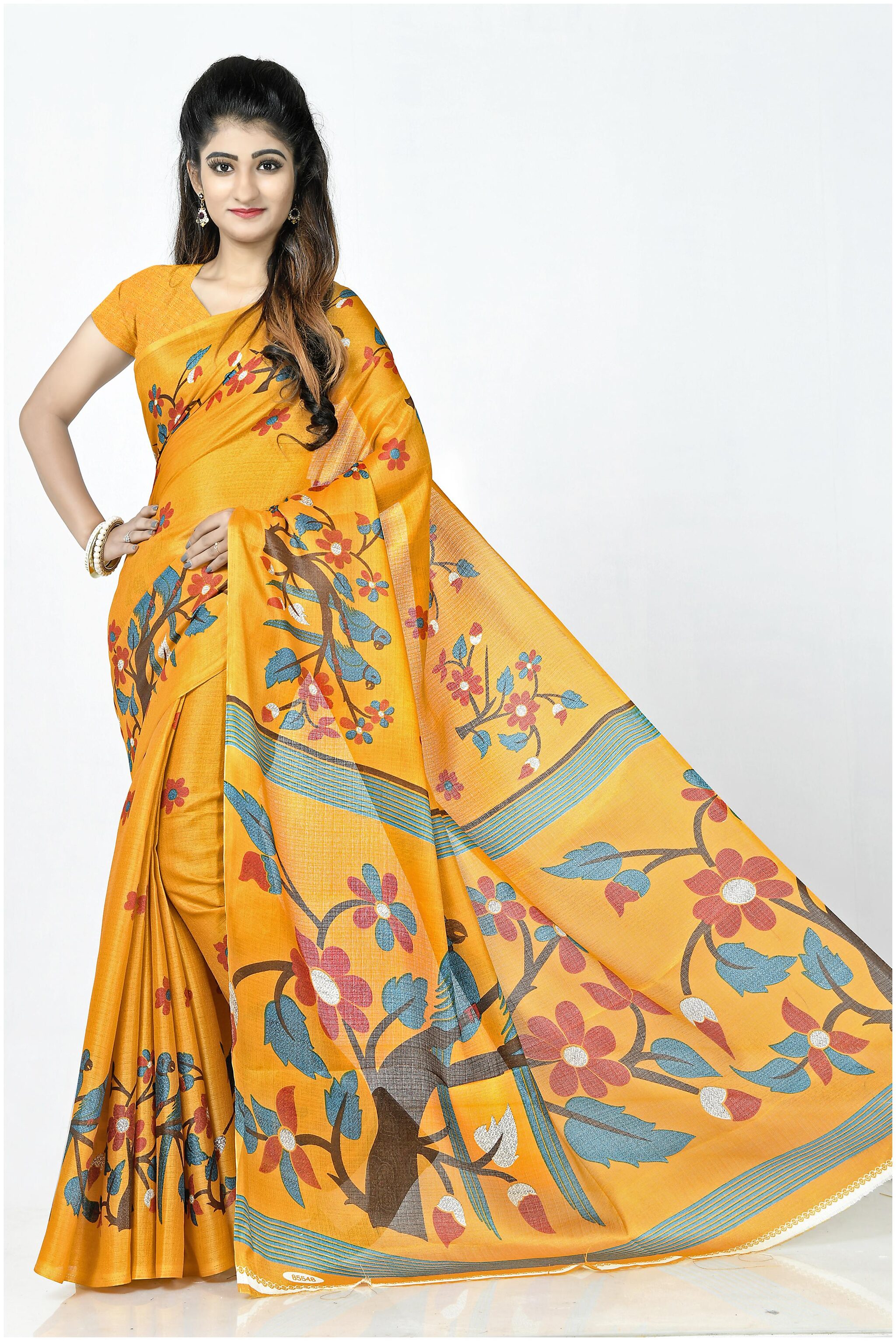 

Grubstaker Khadi Block Print Multi Regular Saree For Women