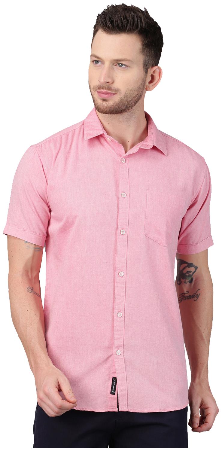 

GRUDGE CLOTHING Men Pink Solid Slim Fit Casual Shirt