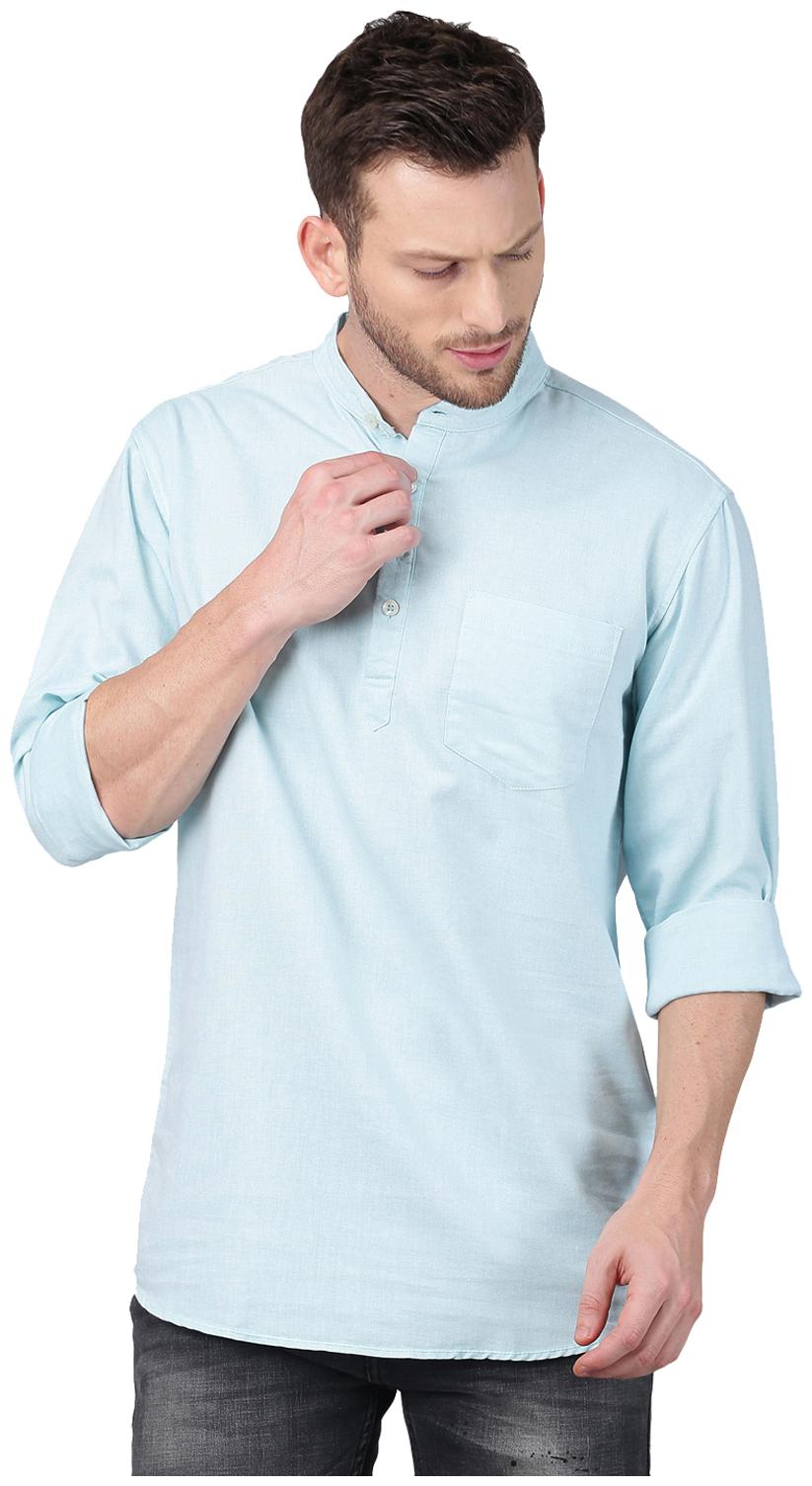 

GRUDGE CLOTHING Men Blue Slim Fit Kurta