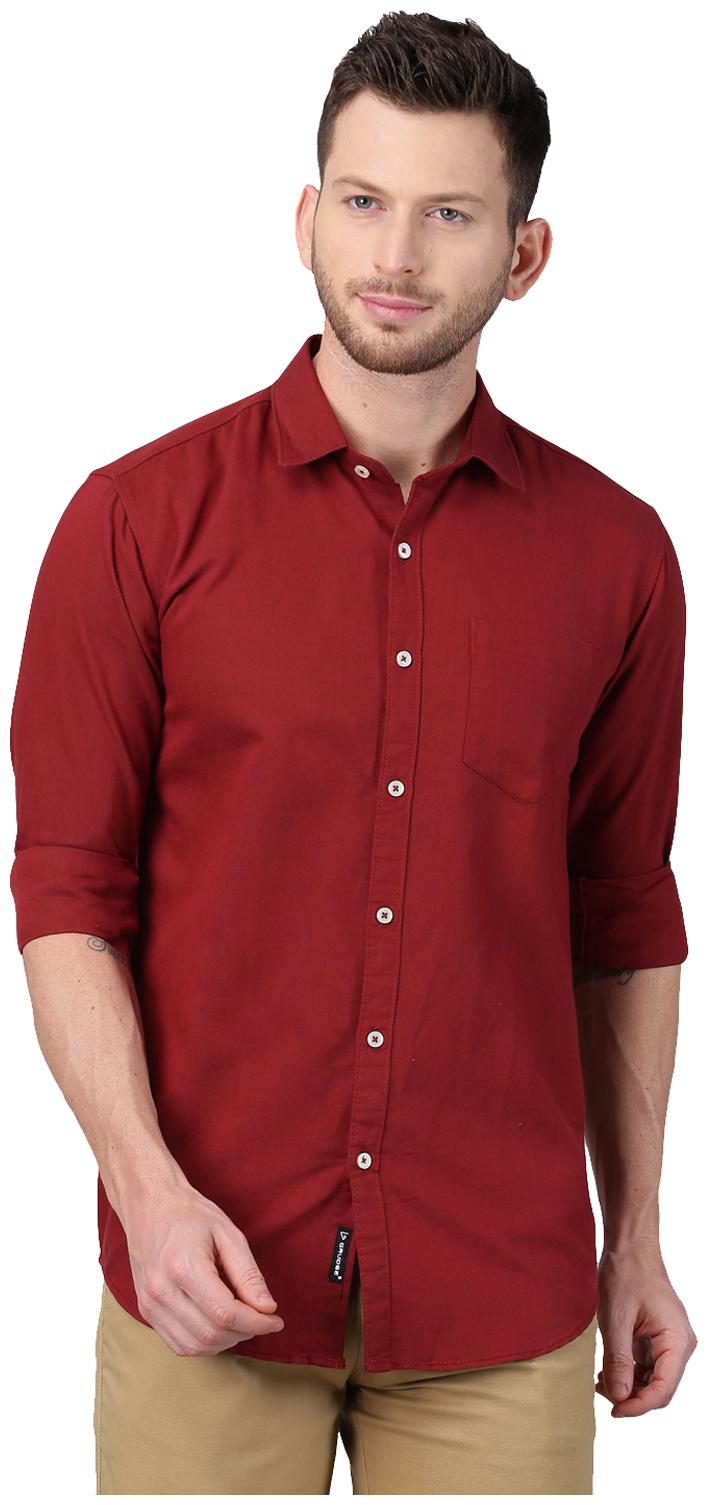 

GRUDGE CLOTHING Men Maroon Solid Slim Fit Casual Shirt