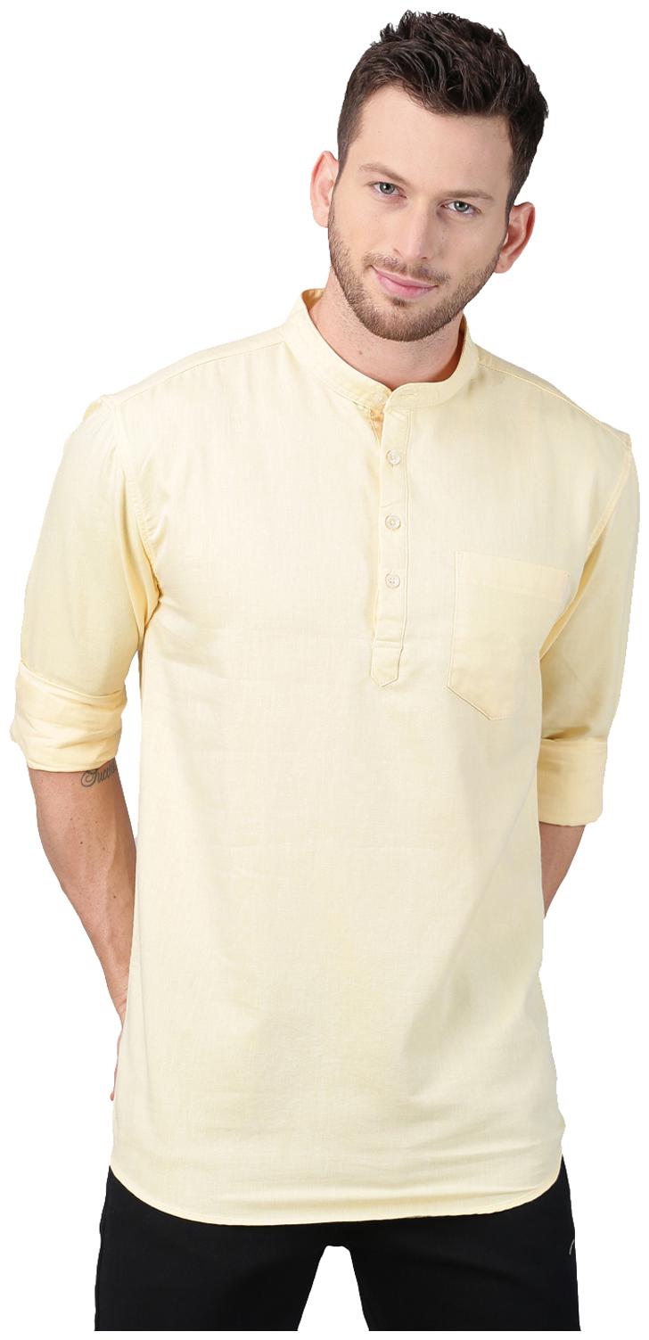 

GRUDGE CLOTHING Men Yellow Slim Fit Kurta
