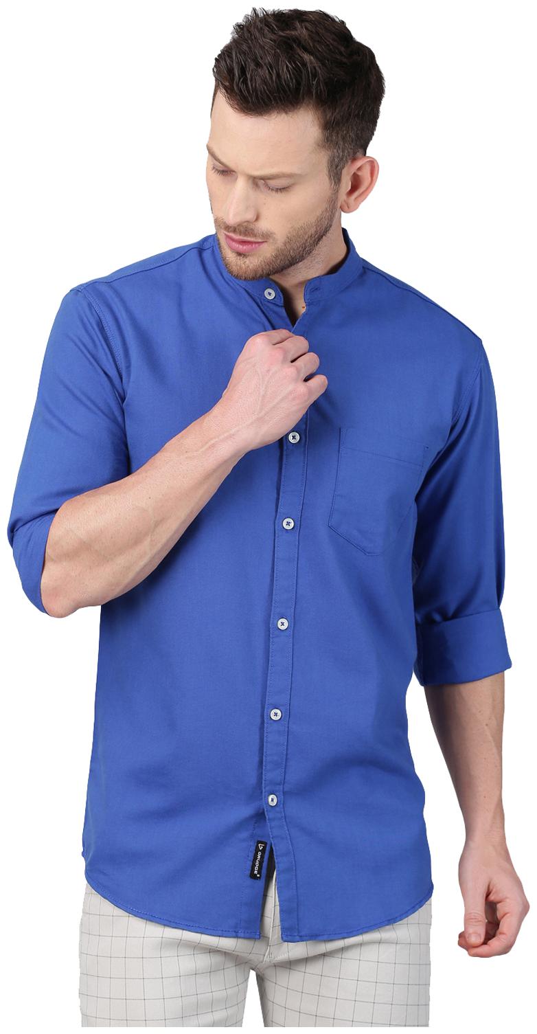 

GRUDGE CLOTHING Men Blue Solid Slim Fit Casual Shirt