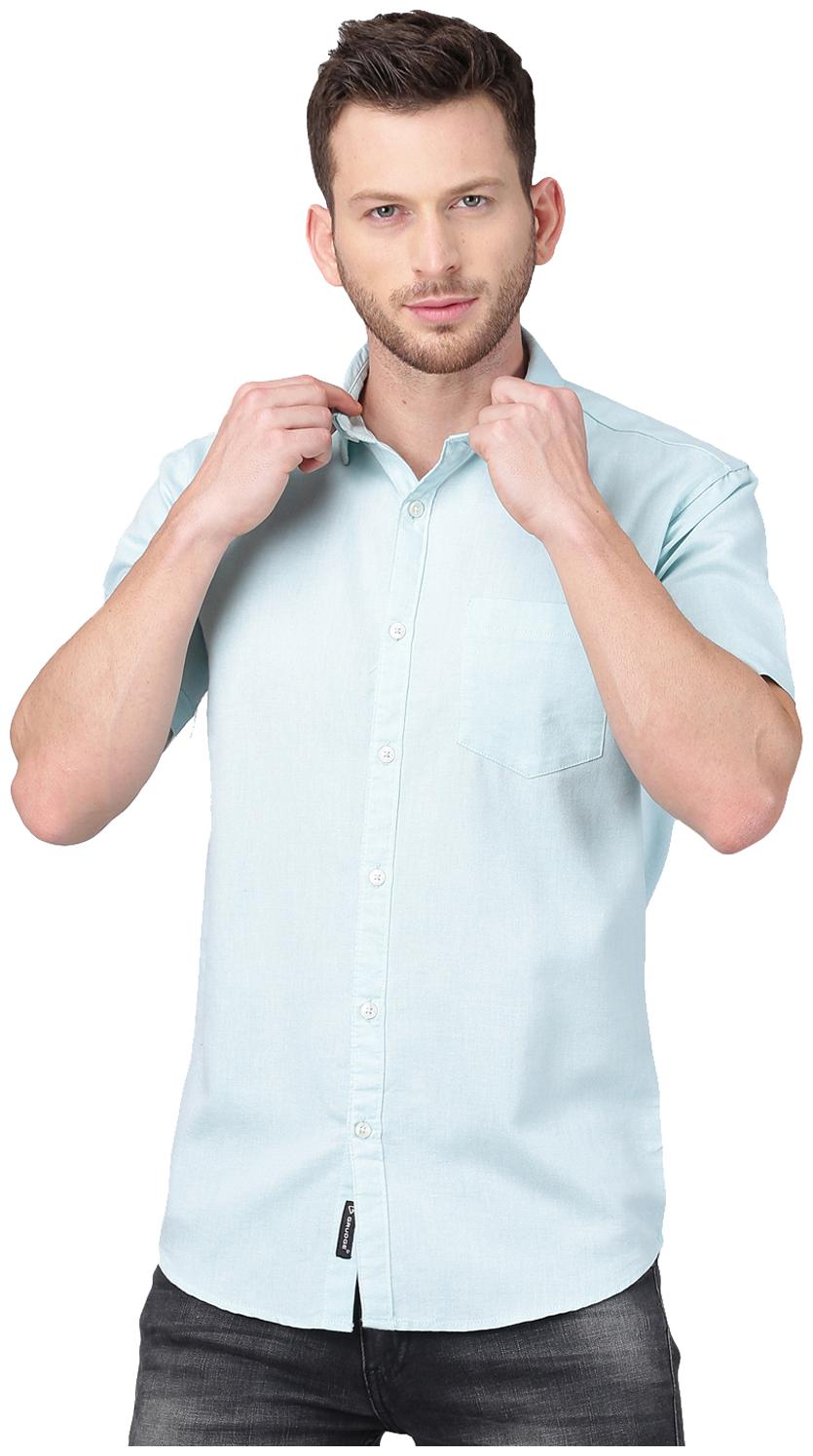 

GRUDGE CLOTHING Men Blue Solid Slim Fit Casual Shirt