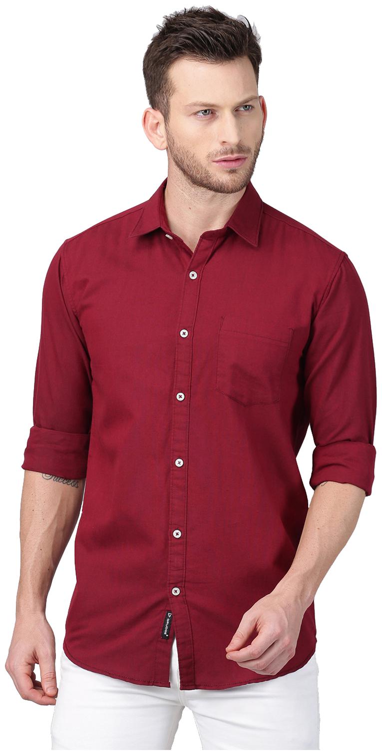 

GRUDGE CLOTHING Men Maroon Solid Slim Fit Casual Shirt