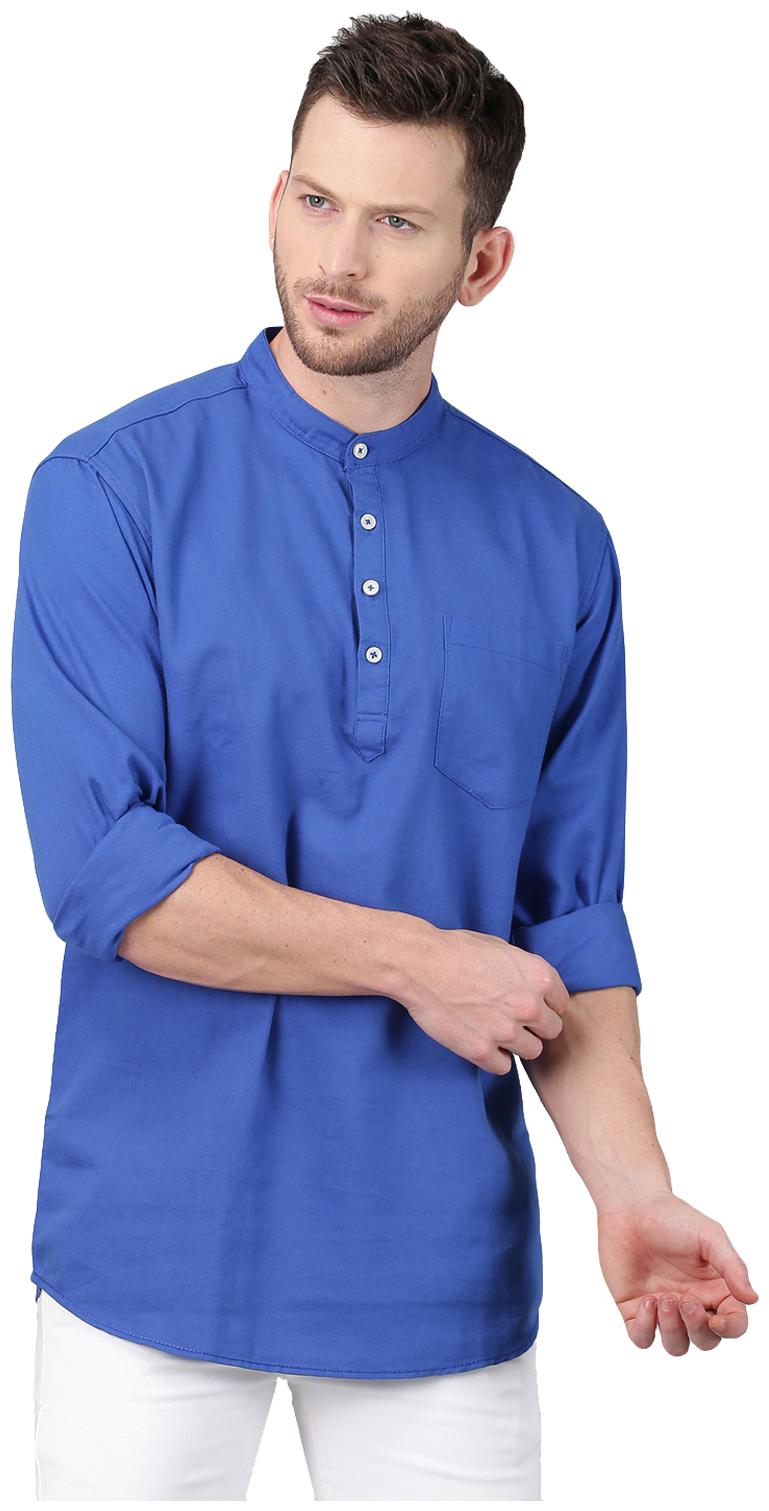 

GRUDGE CLOTHING Men Blue Slim Fit Kurta