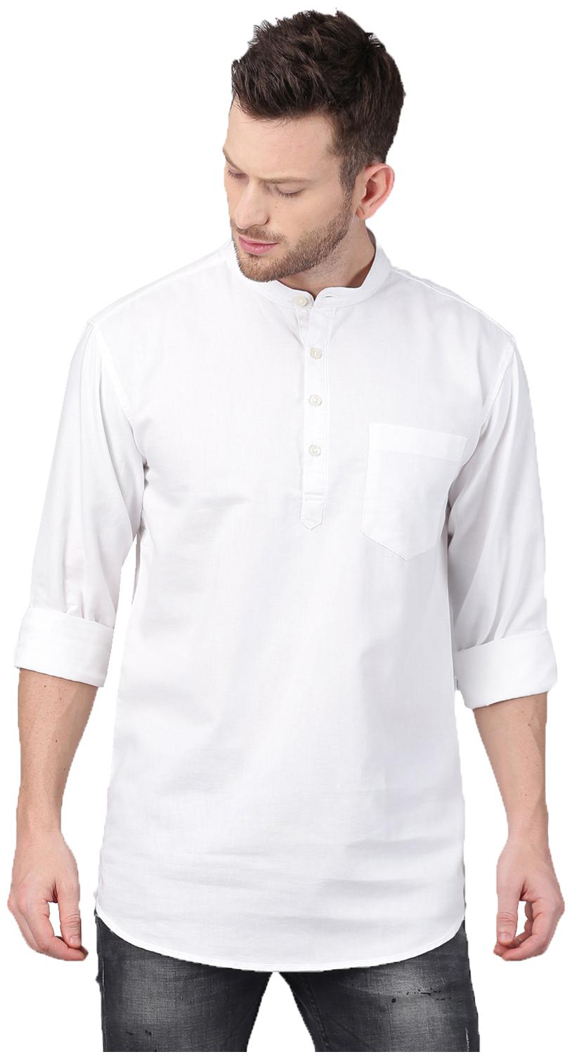 

GRUDGE CLOTHING Men White Slim Fit Kurta
