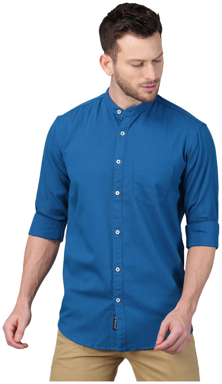 

GRUDGE CLOTHING Men Blue Solid Slim Fit Casual Shirt