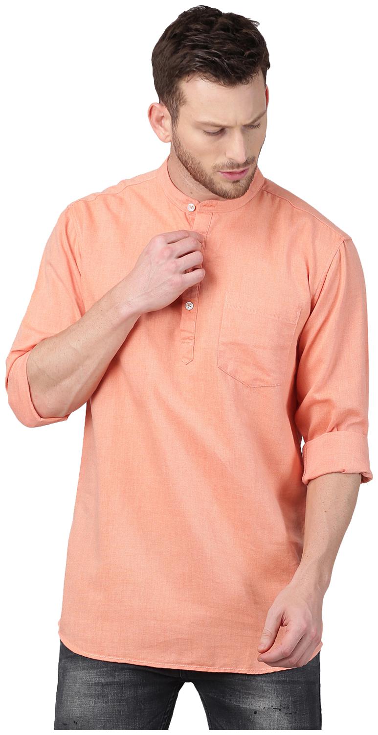 

GRUDGE CLOTHING Men Orange Slim Fit Kurta