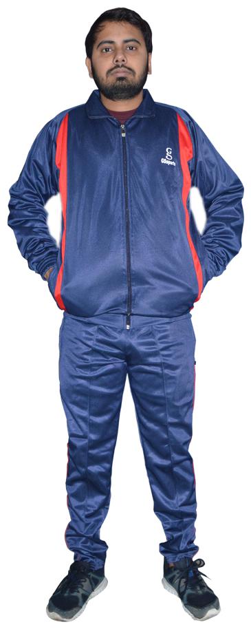 

GSsports Men Blue Red Solid Regular Fit Track Suit