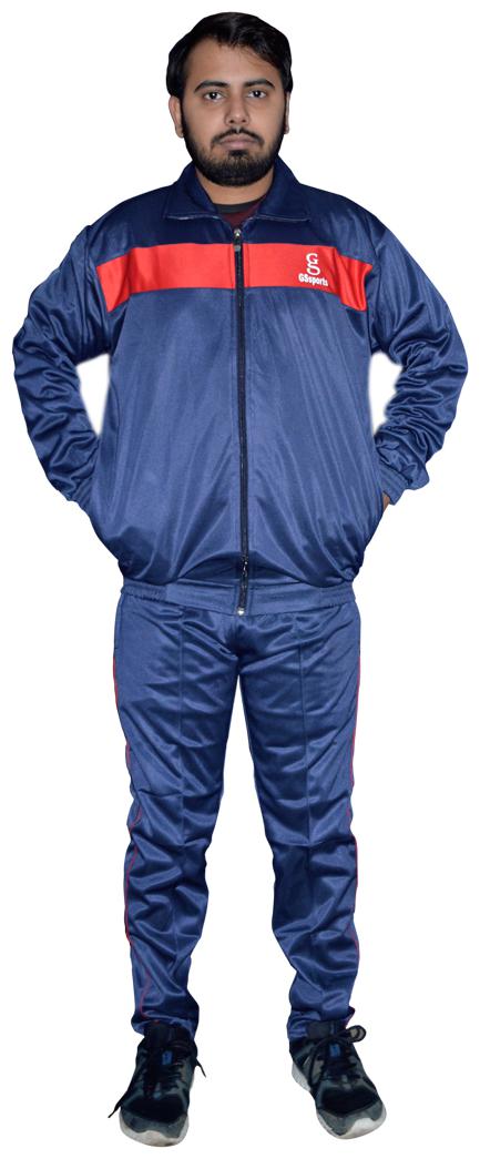 

GSsports Men Blue Red Solid Regular Fit Track Suit