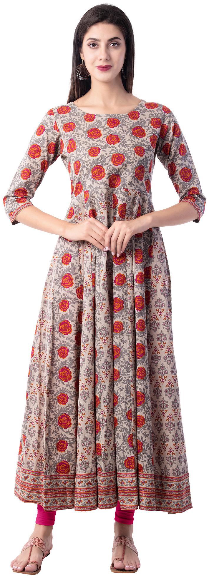 

GULMOHAR JAIPUR Women Cotton Printed Pink Kurta