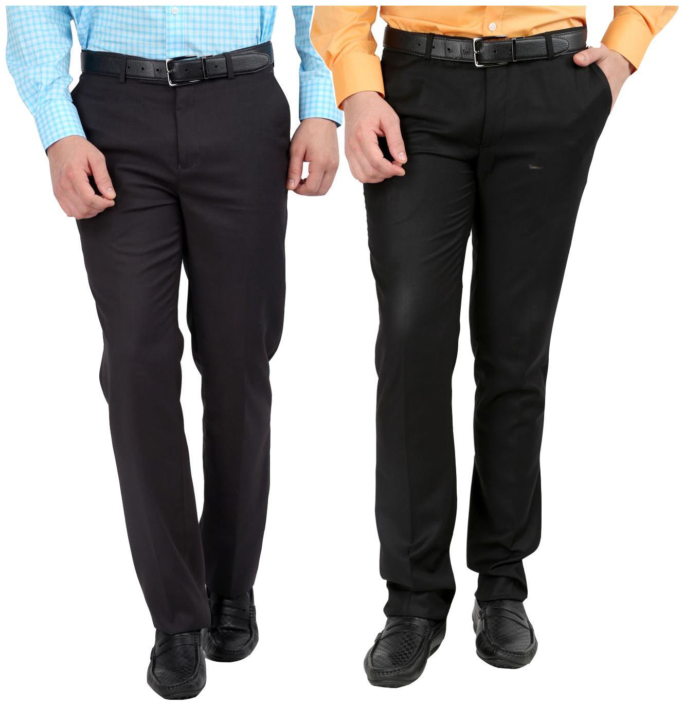 

INSPIRE CLOTHING INSPIRATION Men Solid Slim Fit Formal Trouser - Black Grey
