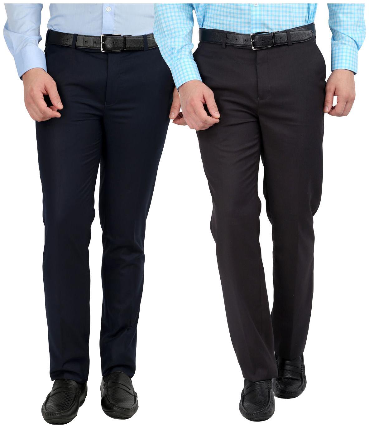 

INSPIRE CLOTHING INSPIRATION Men Solid Slim Fit Formal Trouser - Blue Grey