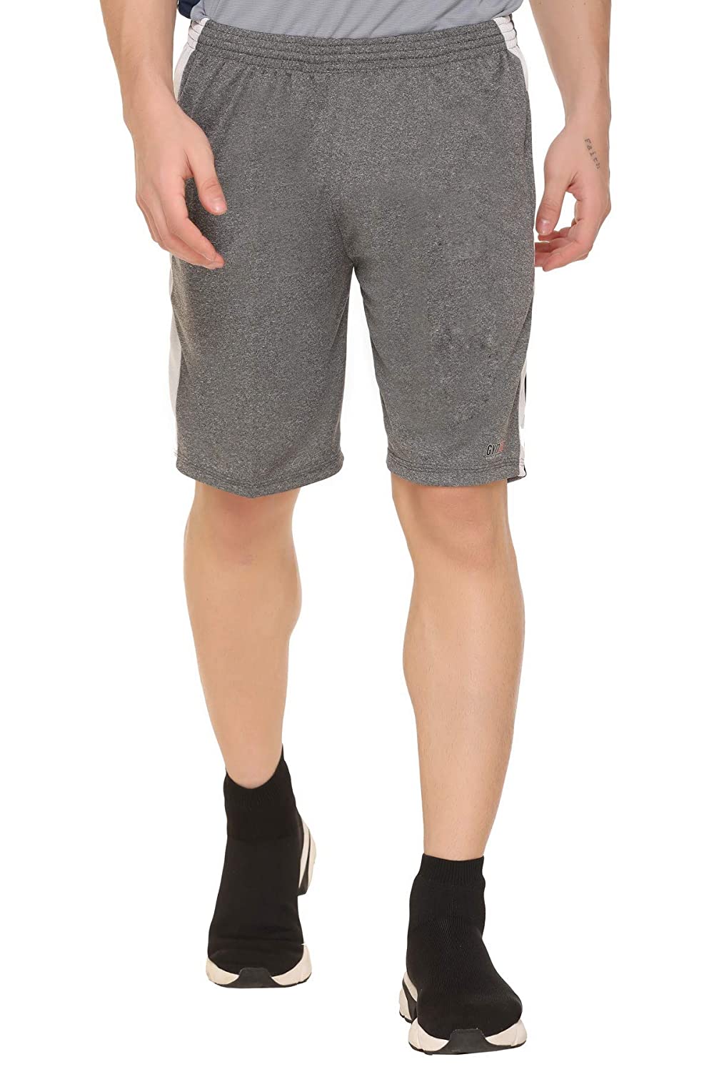 

GYMZO Men Polyester Solid Grey Sports Shorts