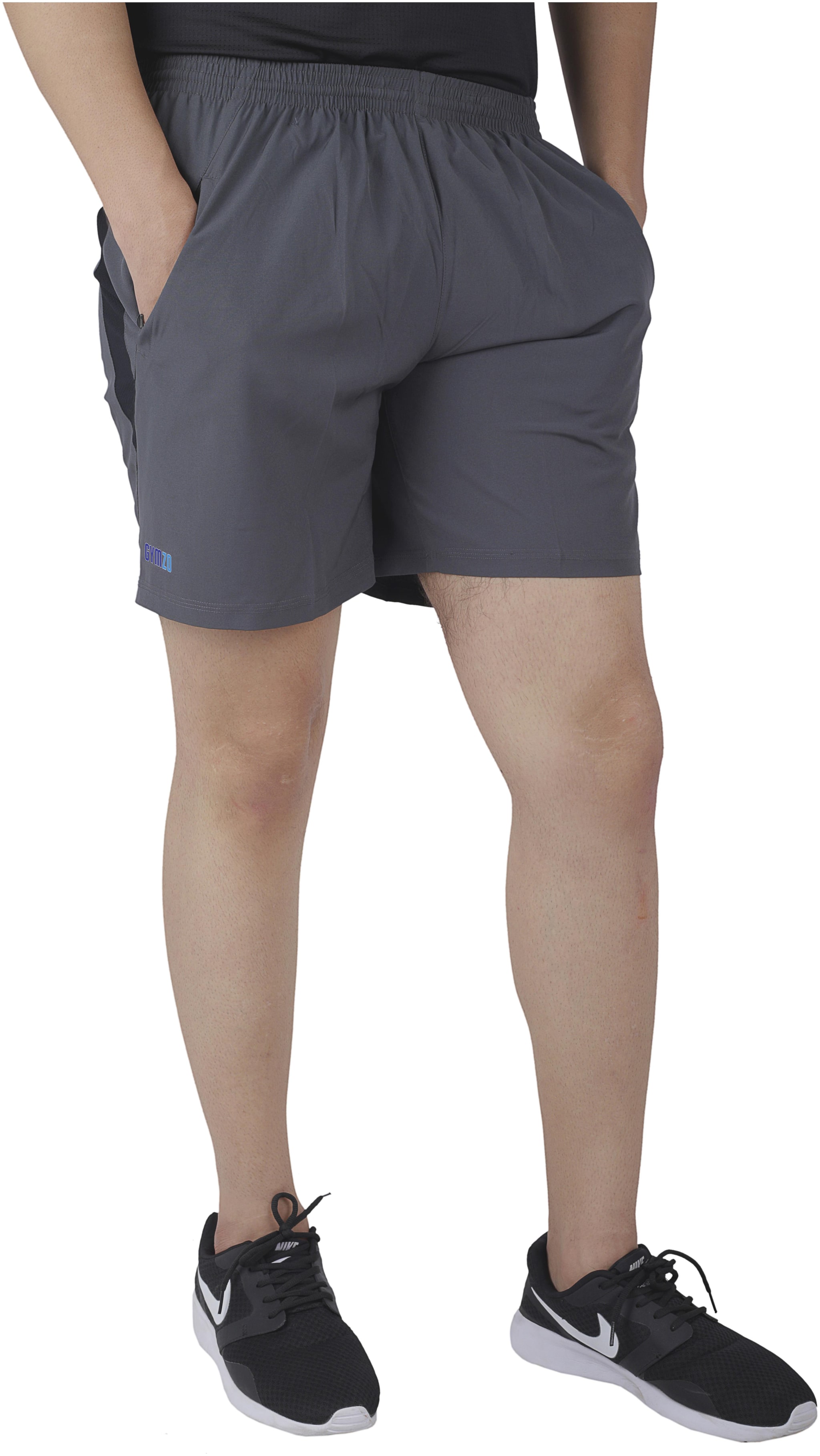 

Gymzo Mens Solid Sports Shorts- Grey