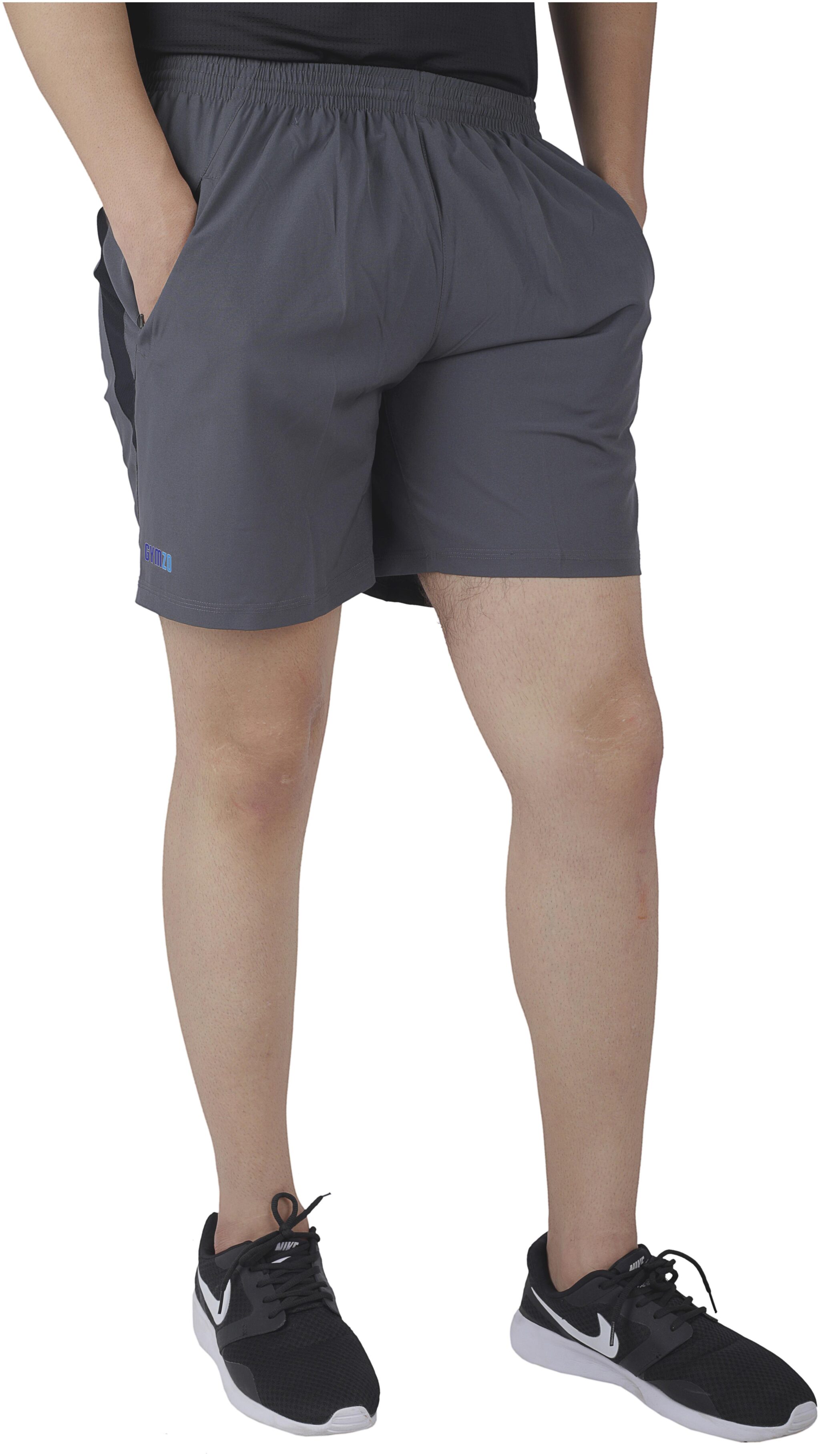 

Gymzo Mens Solid Sports Shorts- Grey